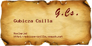 Gubicza Csilla névjegykártya